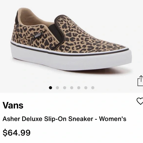 Vans Tan Leopard Slip-On Sneakers - Picture 3 of 3